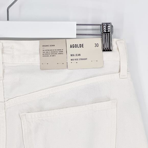 AGOLDE Mia Mid Rise Straight Jeans Women’s 30 White Element NWT - Picture 3 of 7